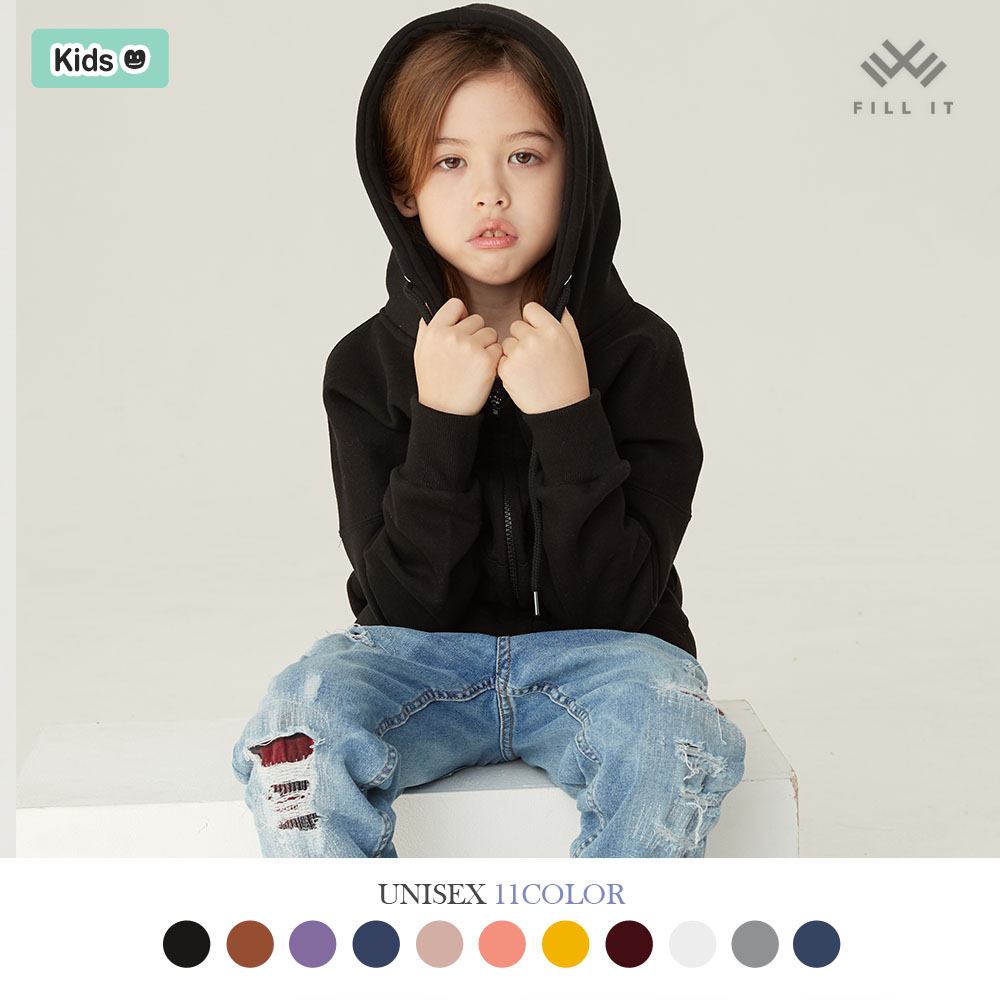 필잇 시그니처 키즈 웜 후드집업_FILL IT KID SIGNATURE WARM HOOD ZIP UP/인쇄/단체/아동/유아/빅사이즈/4XL 5XL 6XL